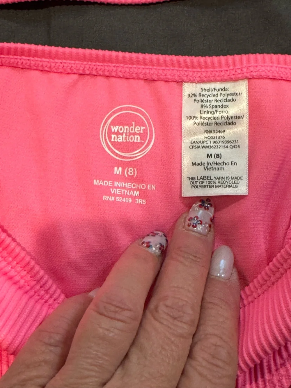 wonder nation Hot Pink Ruffle Two-Piece Girls Bikini Sz 8